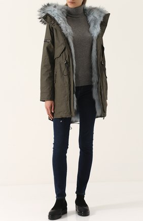 Женская хаки хлопковая парка с подстежкой из меха лисы Sam, арт. XW7144CHV купить в ЦУМ | Фото №1 Хлопковая парка с подстежкой из меха лисы Sam хаки | Фото №1