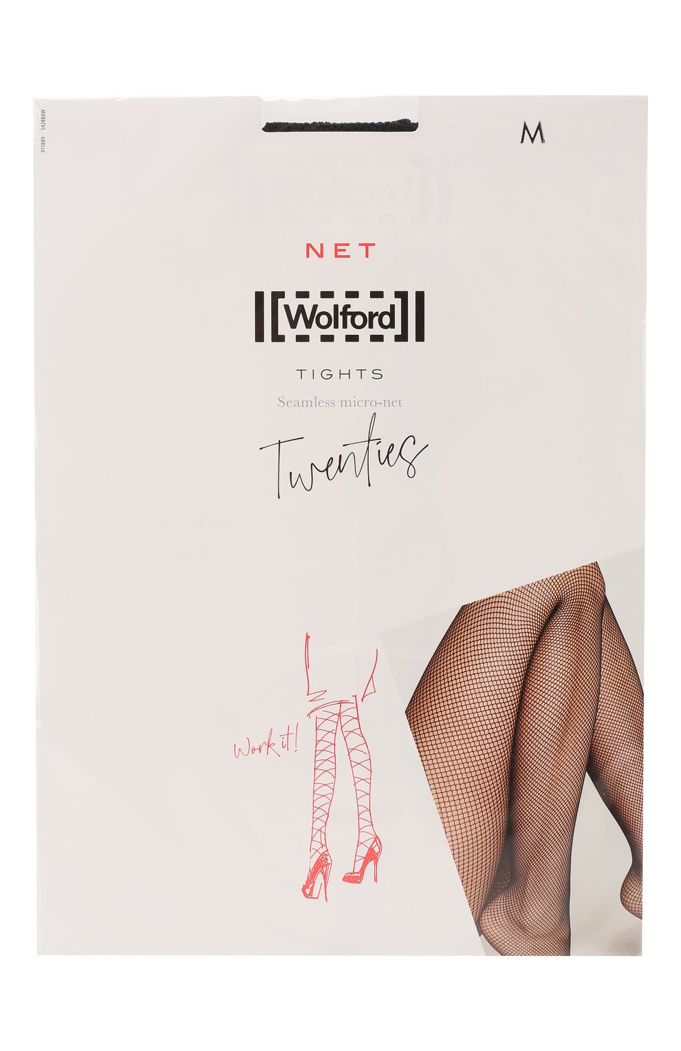 Женские капроновые колготки в сетку WOLFORD черного цвета, арт. 11889 | Фото 1