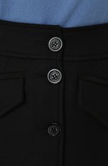 Женская однотонная шерстяная юбка-миди с широким поясом MONCLER черного цвета, арт. C2-093-25603-80-57522 | Фото 5 (Материал внешний: Шерсть, Синтетический материал; Женское Кросс-КТ: Юбка-одежда; Длина Ж (юбки, платья, шорты): До колена; Материал подклада: Вискоза)
