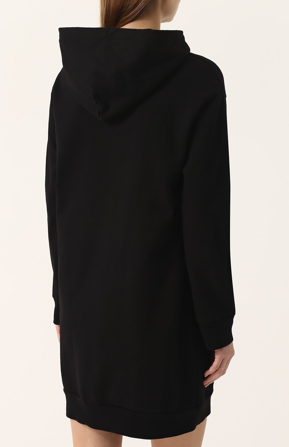 Женское черное хлопковое платье-толстовка с капюшоном MONROW купить в интернет-магазине ЦУМ, арт. HD0175