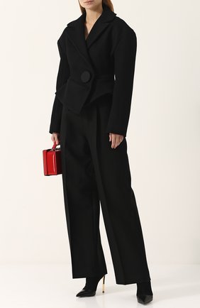 Женский черный однотонный приталенный жакет из шерсти Jacquemus, арт. 174JA01 купить в ЦУМ | Фото №1 Однотонный приталенный жакет из шерсти Jacquemus черный | Фото №1
