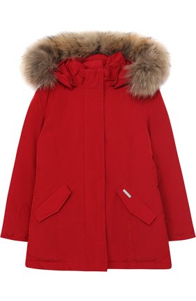 Пуховая парка с меховой отделкой на капюшоне Woolrich красного цвета, арт. WKCPS1967/SM20/8-16 в ЦУМ | Фото №1 Пуховая парка с меховой отделкой на капюшоне Woolrich красного цвета | Фото №1