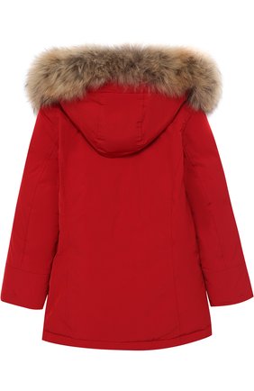 Пуховая парка с меховой отделкой на капюшоне Woolrich красного цвета, арт. WKCPS1967/SM20/8-16 в ЦУМ | Фото №1 Пуховая парка с меховой отделкой на капюшоне Woolrich красного цвета | Фото №1