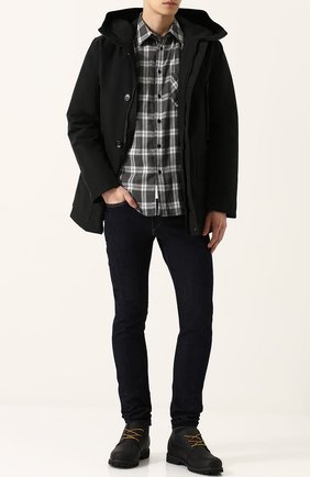 Мужская черная пуховая парка на молнии с капюшоном Woolrich, арт. W0CPS2461/G001 купить в ЦУМ | Фото №1 Пуховая парка на молнии с капюшоном Woolrich черная | Фото №1