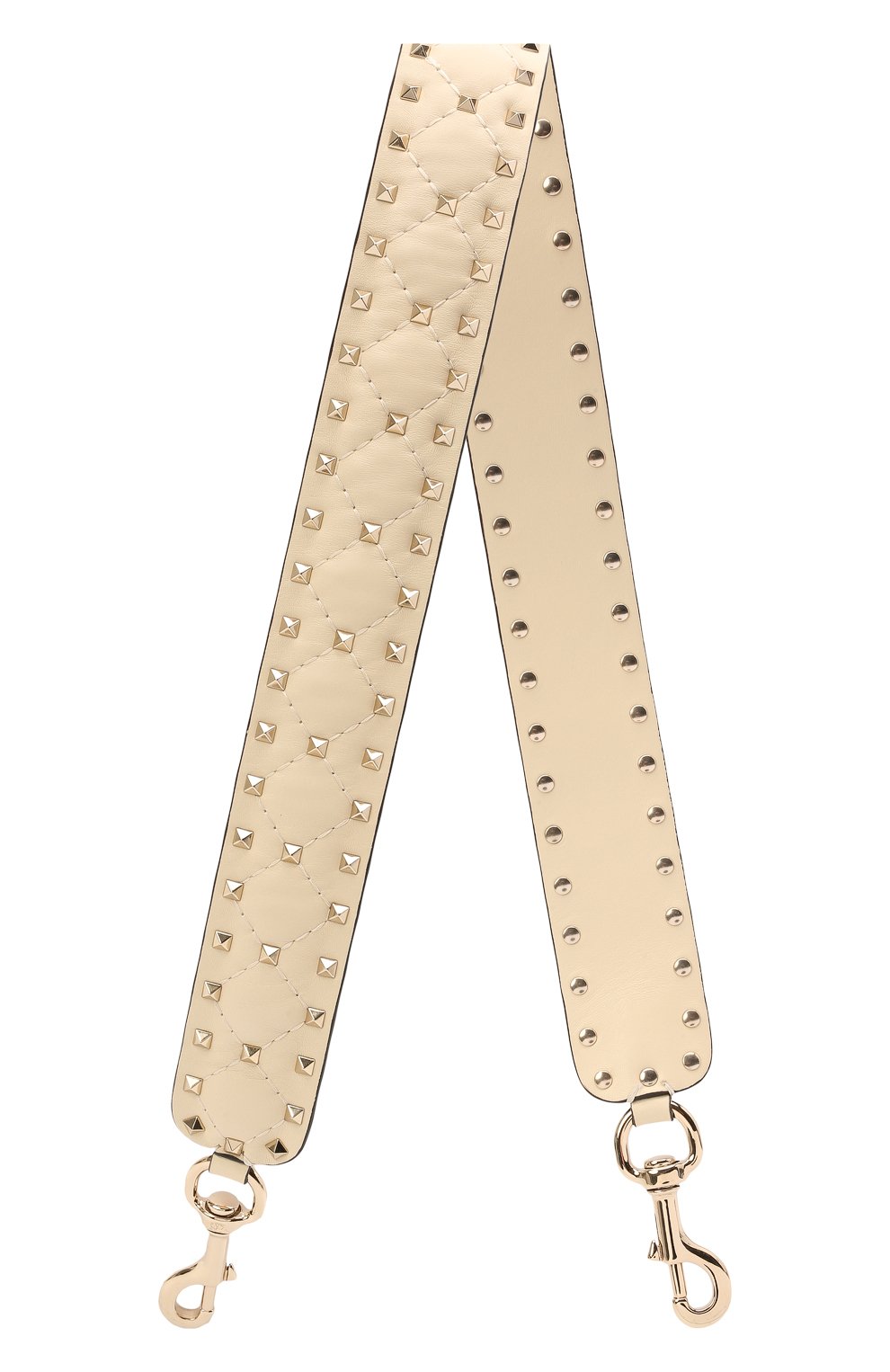 Женские кожаный ремень для сумки rockstud spike VALENTINO белого цвета, арт. PW2P0P37/NAP | Фото 1 (Ошибки технического описания: Нет высоты, Нет глубины; Материал: Натуральная кожа; Размер: mini; Кросс-КТ: ремень-сумка; Статус проверки: Проверено, Проверена категория)