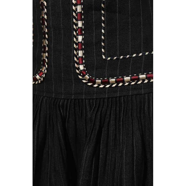 фото Льняная мини-юбка с контрастной отделкой isabel marant etoile