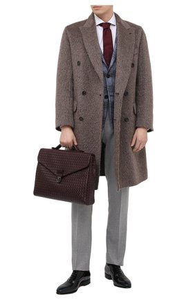 Мужской бордовый кожаный портфель с плетением intrecciato Bottega Veneta, арт. 113095/V4651 купить в ЦУМ | Фото №2 Кожаный портфель с плетением intrecciato Bottega Veneta бордовый | Фото №2