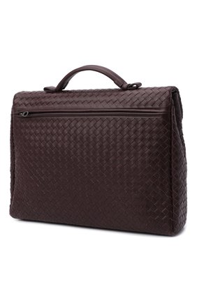 Мужской бордовый кожаный портфель с плетением intrecciato Bottega Veneta, арт. 113095/V4651 купить в ЦУМ | Фото №3 Кожаный портфель с плетением intrecciato Bottega Veneta бордовый | Фото №3