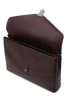 Мужской бордовый кожаный портфель с плетением intrecciato Bottega Veneta, арт. 113095/V4651 купить в ЦУМ | Фото №4 Кожаный портфель с плетением intrecciato Bottega Veneta бордовый | Фото №4