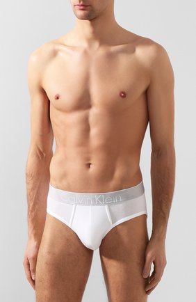 Мужские хлопковые брифы с широкой резинкой CALVIN KLEIN белого цвета по цене 3295 руб., арт. NB1297A | Фото 2 Мужские хлопковые брифы с широкой резинкой CALVIN KLEIN белого цвета, арт. NB1297A | Фото 2
