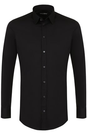 Мужская хлопковая сорочка с воротником кент DOLCE & GABBANA черного цвета по цене 24800 руб., арт. G5EJ0T/FUEAJ | Фото 1 Мужская хлопковая сорочка с воротником кент DOLCE & GABBANA черного цвета, арт. G5EJ0T/FUEAJ | Фото 1