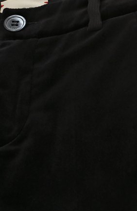 Детские бархатные брюки GUCCI черного цвета, арт. 483875/XBC47 | Фото 3 (Материал внешний: Хлопок; Стили: Классический; Статус проверки: Проверено, Проверена категория; Материал подклада: Купро)