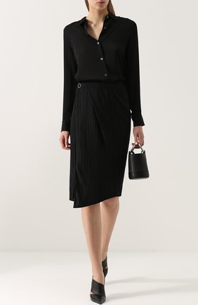 Женская черная плиссированная юбка-миди с высоким разрезом Mugler, арт. JUPEJ382826 купить в ЦУМ | Фото №1 Плиссированная юбка-миди с высоким разрезом Mugler черная | Фото №1