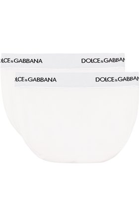 Детские комплект из двух брифов с логотипом бренда DOLCE & GABBANA белого цвета по цене 2880 руб., арт. L4U700/0YG09 | Фото 2 Детские комплект из двух брифов с логотипом бренда DOLCE & GABBANA белого цвета, арт. L4U700/0YG09 | Фото 2