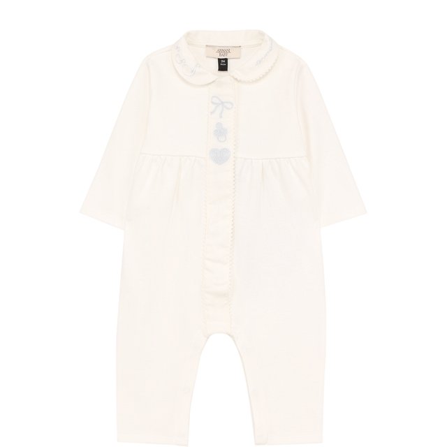 Хлопковая пижама с вышивкой Armani Junior 2551154