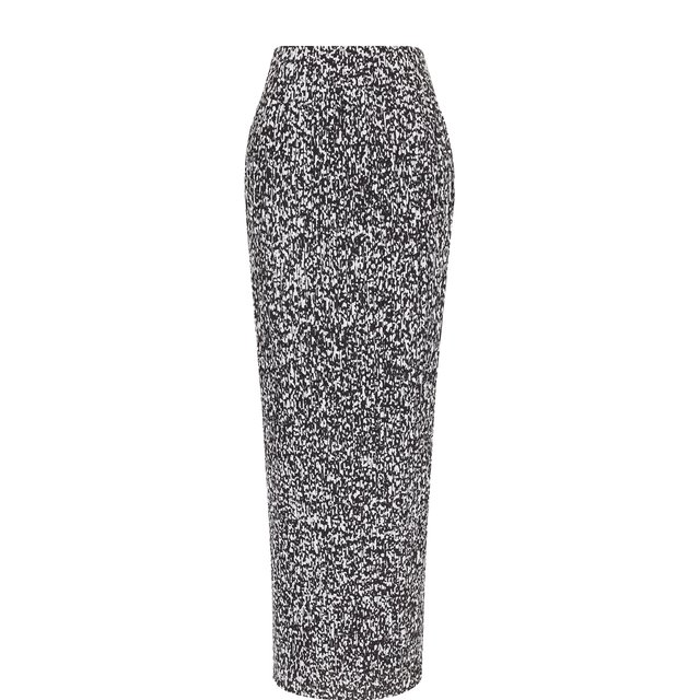 Плиссированная юбка-карандаш с принтом Solace чёрно-белого цвета