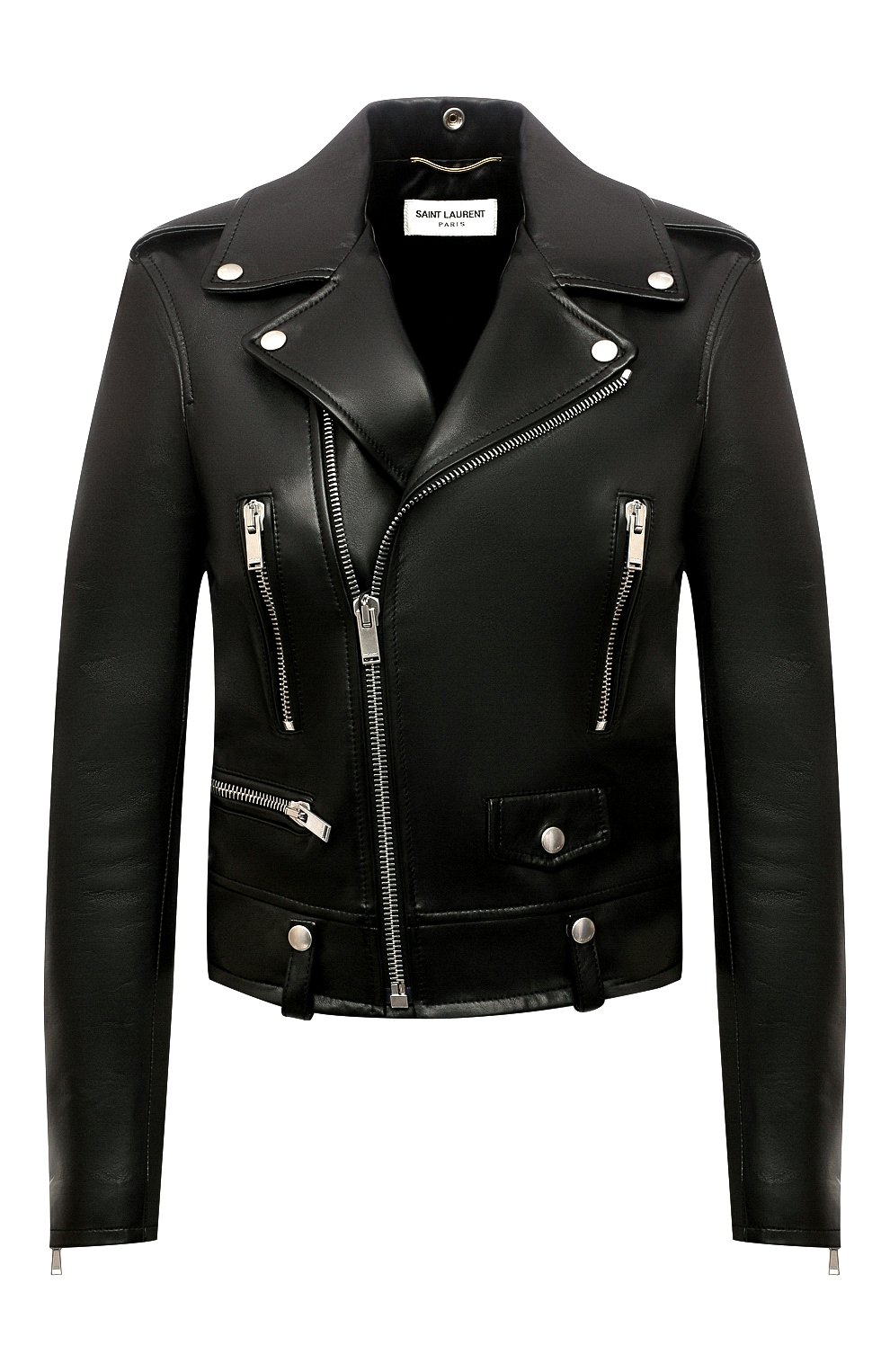 Кожаная куртка Saint Laurent черного цвета