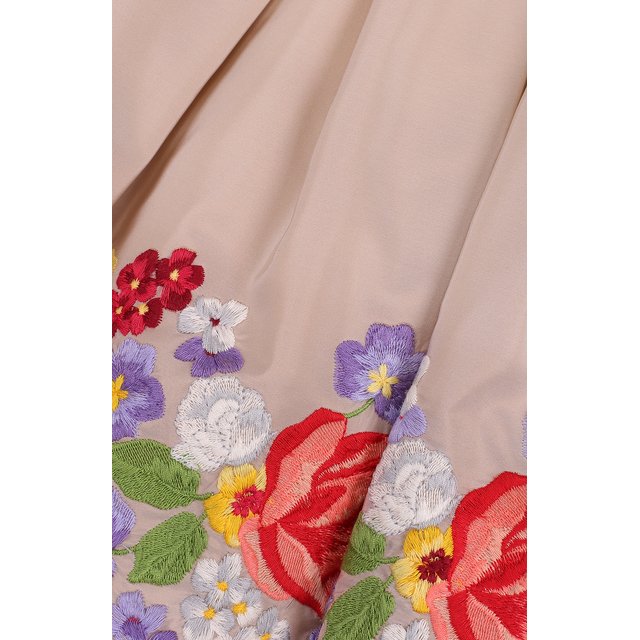 Комбинированное платье с вышивкой и асимметричным подолом Monnalisa 110940 Фото 3