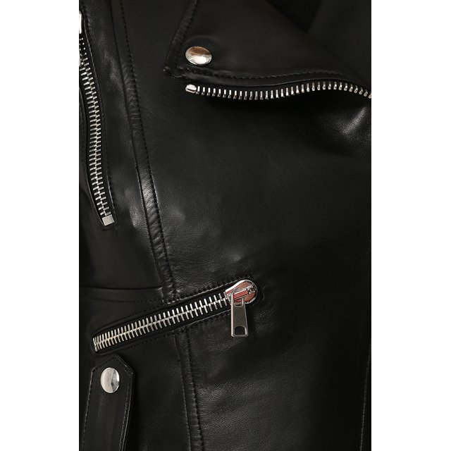 фото Приталенная кожаная куртка с удлиненной спинкой alexander mcqueen