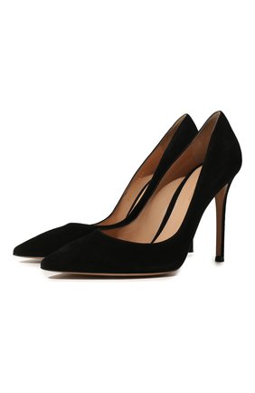 Женские замшевые туфли gianvito 105 на шпильке GIANVITO ROSSI черного цвета по цене 49400 руб., арт. G28470.15RIC.CAMNER0 | Фото 1 Женские замшевые туфли gianvito 105 на шпильке GIANVITO ROSSI черного цвета, арт. G28470.15RIC.CAMNER0 | Фото 1
