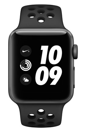 Смарт-часы apple watch nike+ series 3 (gps) 38mm space gray aluminium with anthracite/black sport band APPLE  темно-серого цвета, арт. MQKY2RU/A | Фото 2 (Статус проверки: Проверена категория)