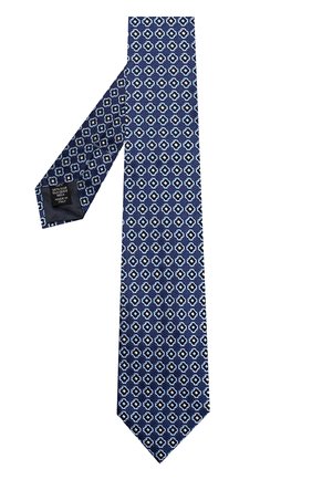 Мужской шелковый галстук ERMENEGILDO ZEGNA темно-синего цвета, арт. Z3D30/1L7 | Фото 2 (Материал: Шелк, Текстиль; Принт: С принтом)