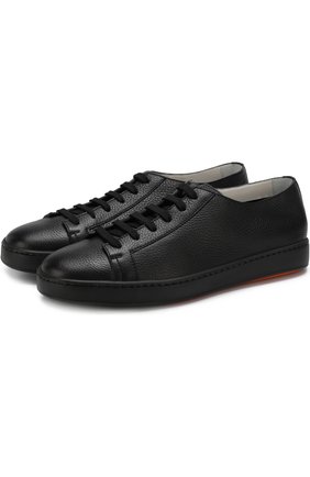 Мужские кожаные кеды на шнуровке SANTONI черного цвета по цене 34100 руб., арт. MBCN14387NA6CMIAN01 | Фото 1 Мужские кожаные кеды на шнуровке SANTONI черного цвета, арт. MBCN14387NA6CMIAN01 | Фото 1