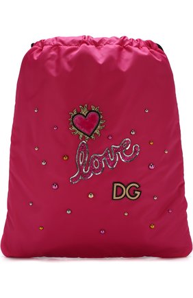 Детская текстильный рюкзак с аппликациями DOLCE & GABBANA фуксия цвета по цене 24450 руб., арт. EB0132/AN459 | Фото 1 Детская текстильный рюкзак с аппликациями DOLCE & GABBANA фуксия цвета, арт. EB0132/AN459 | Фото 1