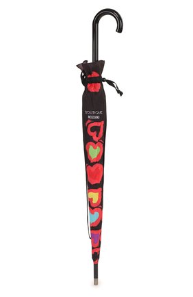 Женский черный зонт-трость с принтом Moschino, арт. 7081-63AUT0 купить в ЦУМ | Фото №4 Зонт-трость с принтом Moschino черный | Фото №4
