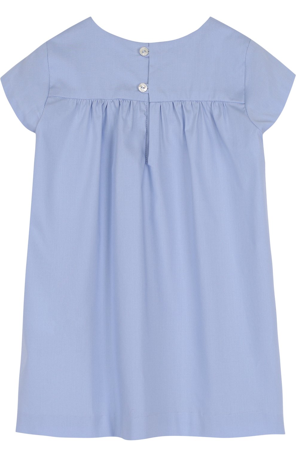 Женский хлопковое мини-платье свободного кроя с оборкой GUCCI голубого цвета, арт. 503767/XB365 | Фото 2 (Статус проверки: Проверена категория)