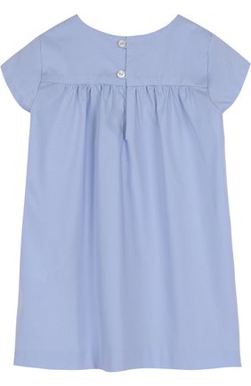 Женский хлопковое мини-платье свободного кроя с оборкой GUCCI голубого цвета, арт. 503767/XB365 | Фото 2 (Статус проверки: Проверена категория)