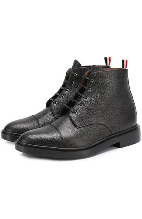 Мужские черные высокие кожаные ботинки на шнуровке Thom Browne, арт. MFB118D-00198 купить в ЦУМ | Фото №1 Высокие кожаные ботинки на шнуровке Thom Browne черные | Фото №1