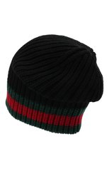 Мужская шерстяная шапка GUCCI черного цвета, арт. 429753/4G206 | Фото 2 (Материал: Текстиль, Шерсть; Кросс-КТ: Трикотаж)