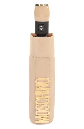 Женский бежевый складной зонт с принтом Moschino, арт. 8010-0PENCL0SE купить в ЦУМ | Фото №4 Складной зонт с принтом Moschino бежевый | Фото №4