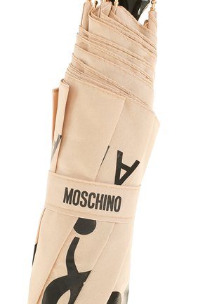 Женский бежевый складной зонт с принтом Moschino, арт. 8010-0PENCL0SE купить в ЦУМ | Фото №5 Складной зонт с принтом Moschino бежевый | Фото №5