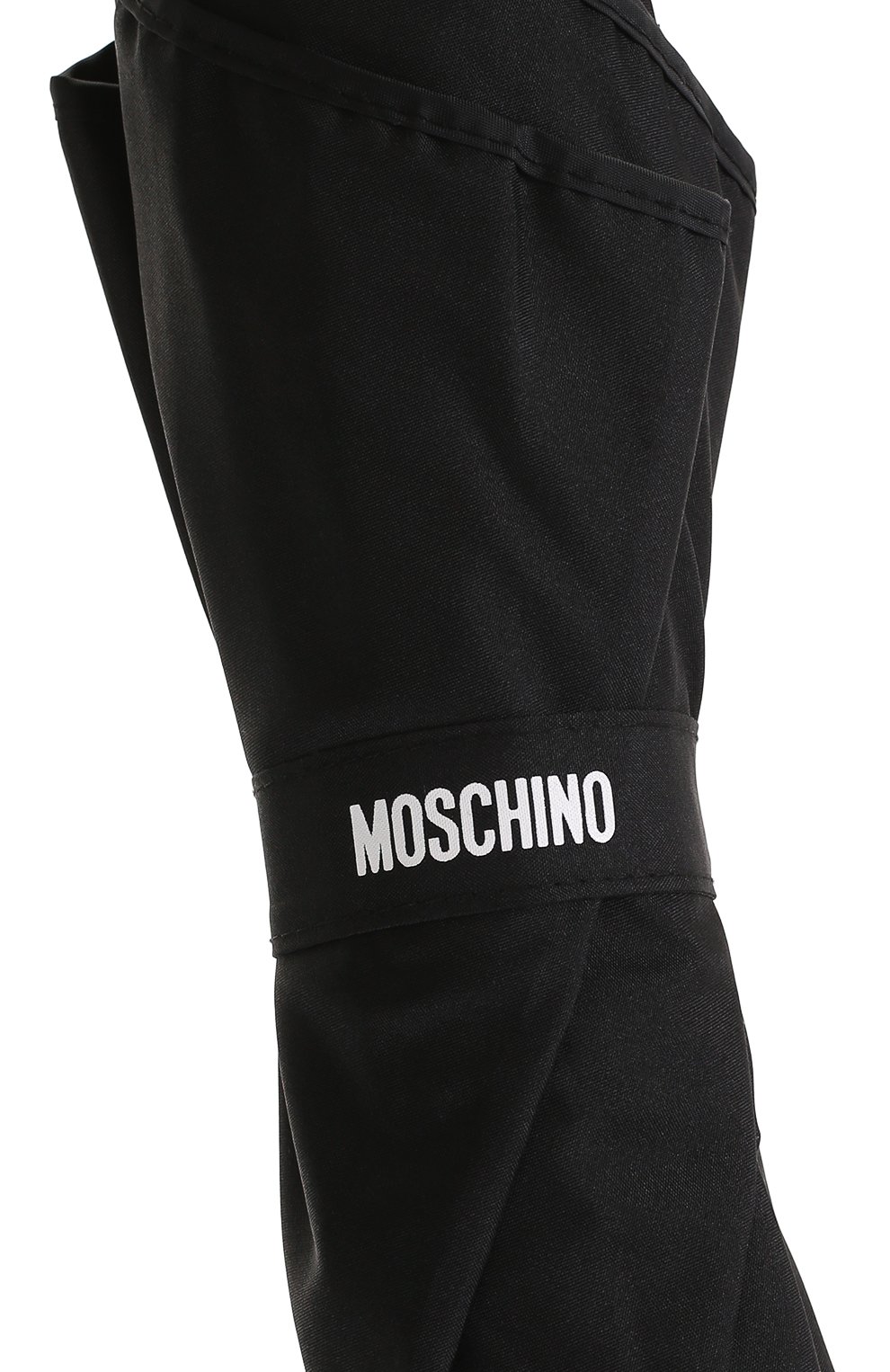 Женский черный зонт-трость с принтом Moschino, арт. 8051-D63AUT0 купить в ЦУМ | Фото №5 Зонт-трость с принтом Moschino черный | Фото №5