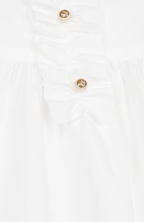 Женский хлопковое мини-платье свободного кроя с оборкой GUCCI белого цвета, арт. 503767/XB365 | Фото 3 (Статус проверки: Проверена категория)