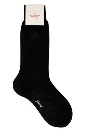 Мужские хлопковые носки BRIONI черного цвета, арт. 0VMC00/P7Z03 | Фото 1 (Материал внешний: Хлопок; Кросс-КТ: бельё)
