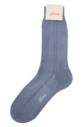 Мужские шелковые носки BRIONI голубого цвета, арт. 0VMC00/P3Z21 | Фото 1 (Материал внешний: Шелк; Кросс-КТ: бельё)