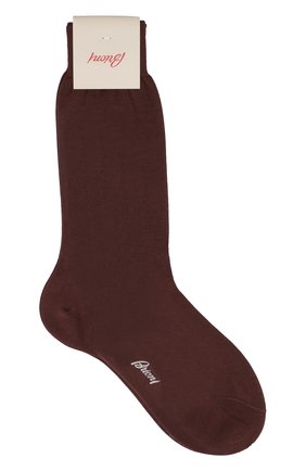 Мужские хлопковые носки BRIONI коричневого цвета, арт. 0VMC00/P3Z19 | Фото 1 (Материал внешний: Хлопок; Кросс-КТ: бельё)