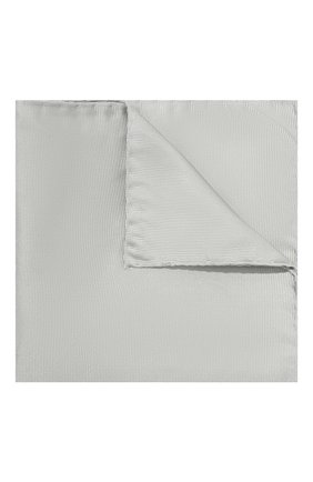 Мужской шелковый платок GIORGIO ARMANI серебряного цвета, арт. 360023/8P999 | Фото 1 (Материал: Текстиль, Шелк)