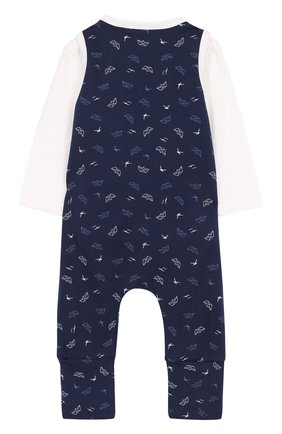 Детский хлопковая пижама с принтом SANETTA синего цвета, арт. 901609 | Фото 2 (Статус проверки: Проверено, Проверена категория)