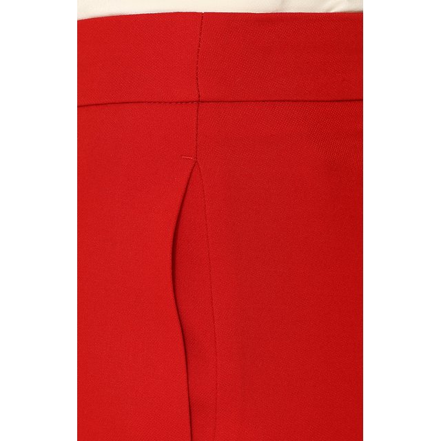 Однотонные укороченные брюки из смеси шерсти и шелка Alexander McQueen 2596462