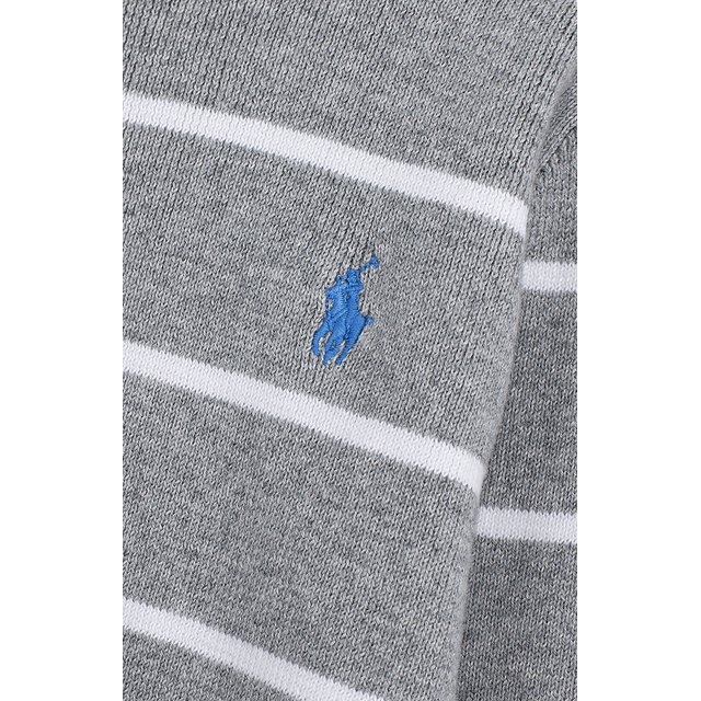 фото Хлопковый пуловер с контрастным вырезом polo ralph lauren