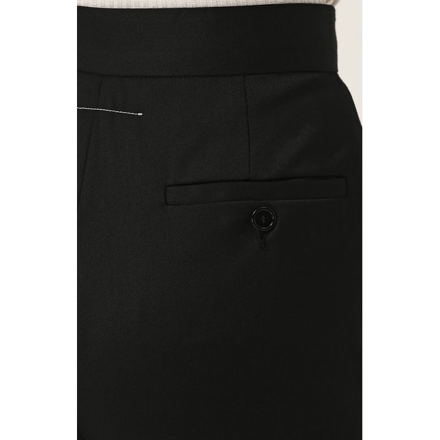 фото Укороченные однотонные брюки с карманами и стрелками mm6