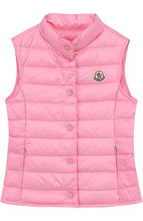 Детский пуховой жилет на кнопках Moncler Enfant розового цвета, арт. D1-954-48312-99-53048/8-10A в ЦУМ | Фото №1 Детский пуховой жилет на кнопках Moncler Enfant розового цвета | Фото №1