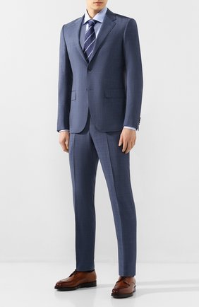 Мужская хлопковая сорочка с воротником кент ERMENEGILDO ZEGNA голубого цвета по цене 34350 руб., арт. 301030/9RS0GS | Фото 2 Мужская хлопковая сорочка с воротником кент ERMENEGILDO ZEGNA голубого цвета, арт. 301030/9RS0GS | Фото 2 (Рукава: Длинные; Материал внешний: Хлопок; Длина (для топов): Стандартные; Статус проверки: Проверено, Проверена категория; Случай: Формальный; Воротник: Кент; Принт: Однотонные; Манжеты: На пуговицах; Мужское Кросс-КТ: Сорочка-одежда)