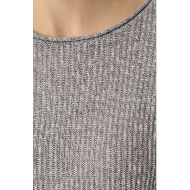 фото Кашемировый пуловер фактурной вязки с круглым вырезом ftc