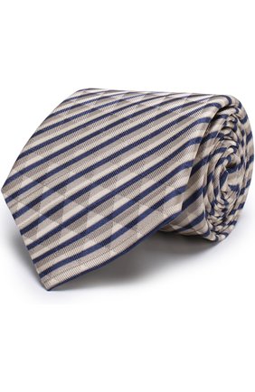 Мужской шелковый галстук в полоску GIORGIO ARMANI разноцветного цвета, арт. 360054/8P802 | Фото 1 (Материал: Шелк, Текстиль; Статус проверки: Проверено; Принт: С принтом)