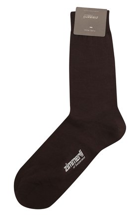 Мужские шерстяные носки ZIMMERLI коричневого цвета, арт. 2541 | Фото 1 (Материал внешний: Шерсть; Кросс-КТ: бельё)